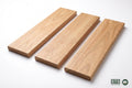 Jambu Mixed hardwood decking boards, 90 x 19 mm profile, studio product illustration. Representative image - colour and grain vary between boards.