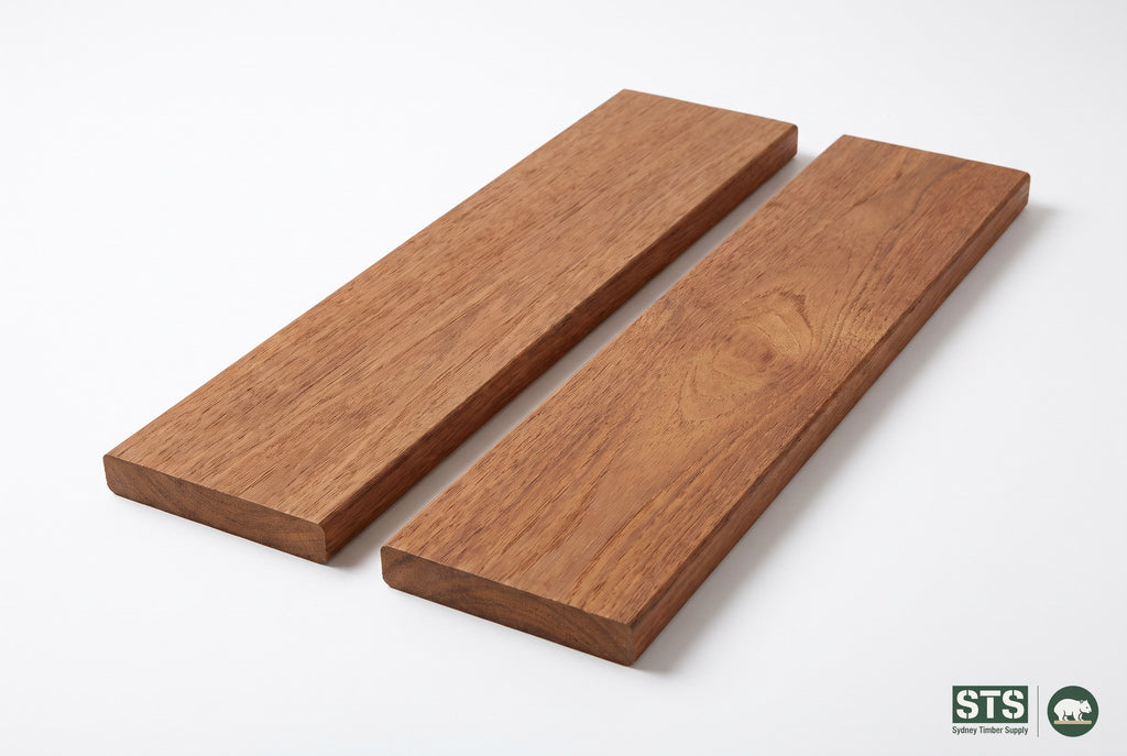 Merbau 140 x 19mm hardwood decking - product photography