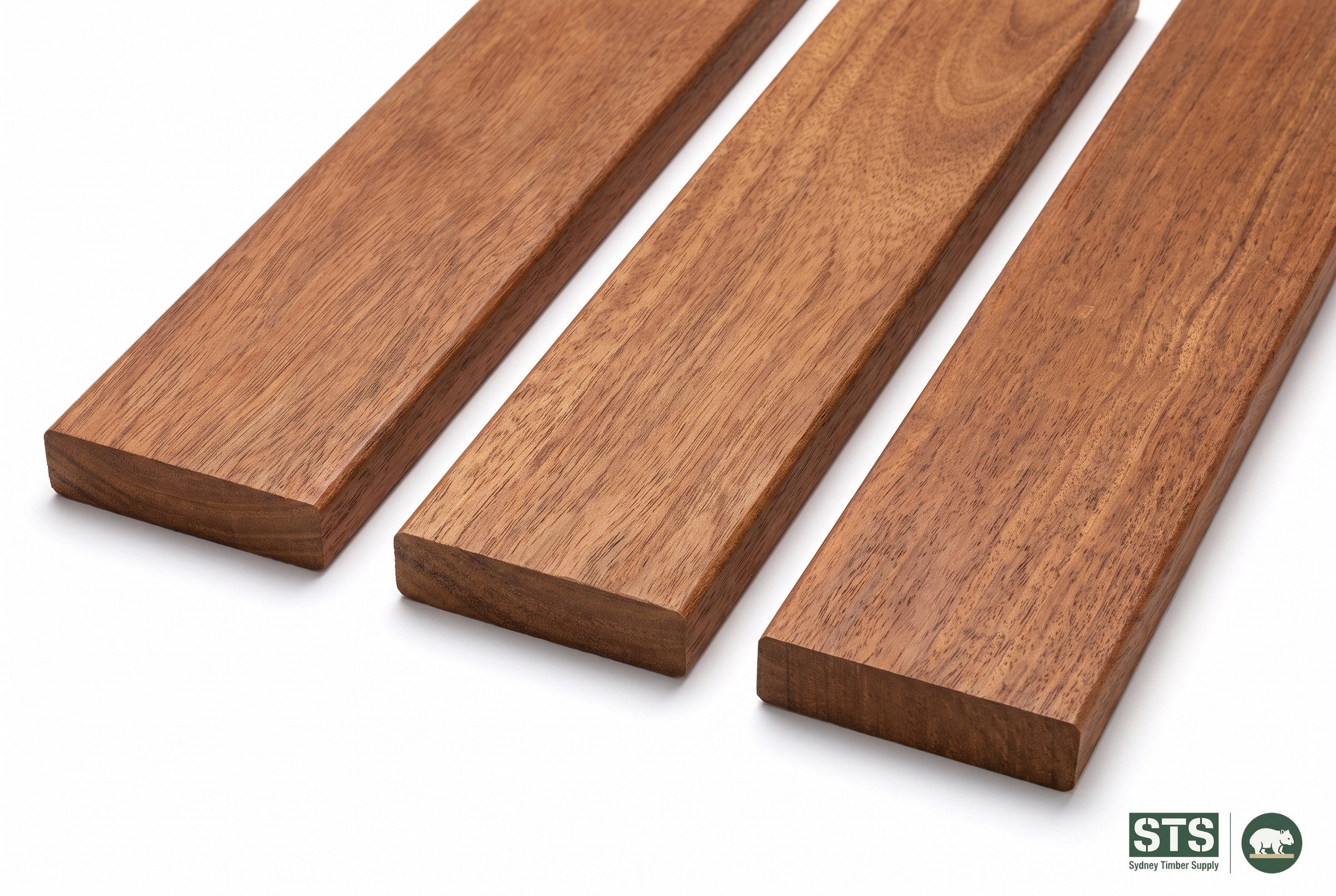 Merbau 90 x 19mm hardwood decking - product photography