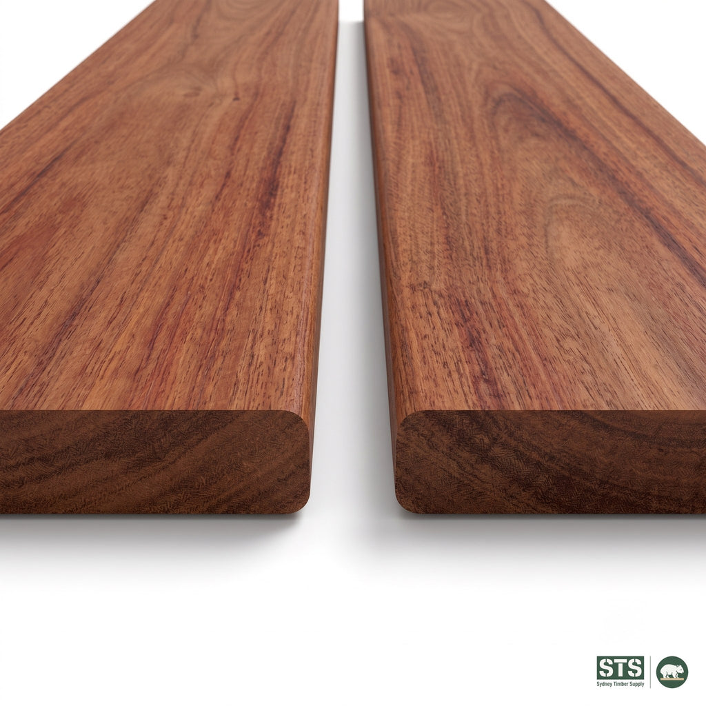 Red Ironbark 135 x 19mm hardwood decking - product photography