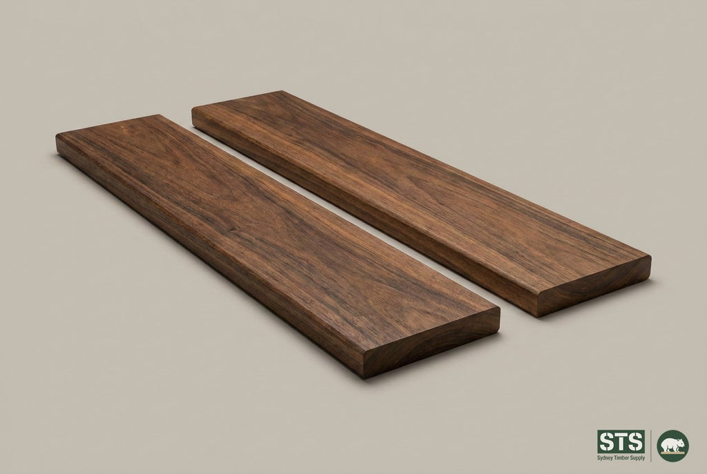 Red Ironbark 135 x 19mm hardwood decking - product photography