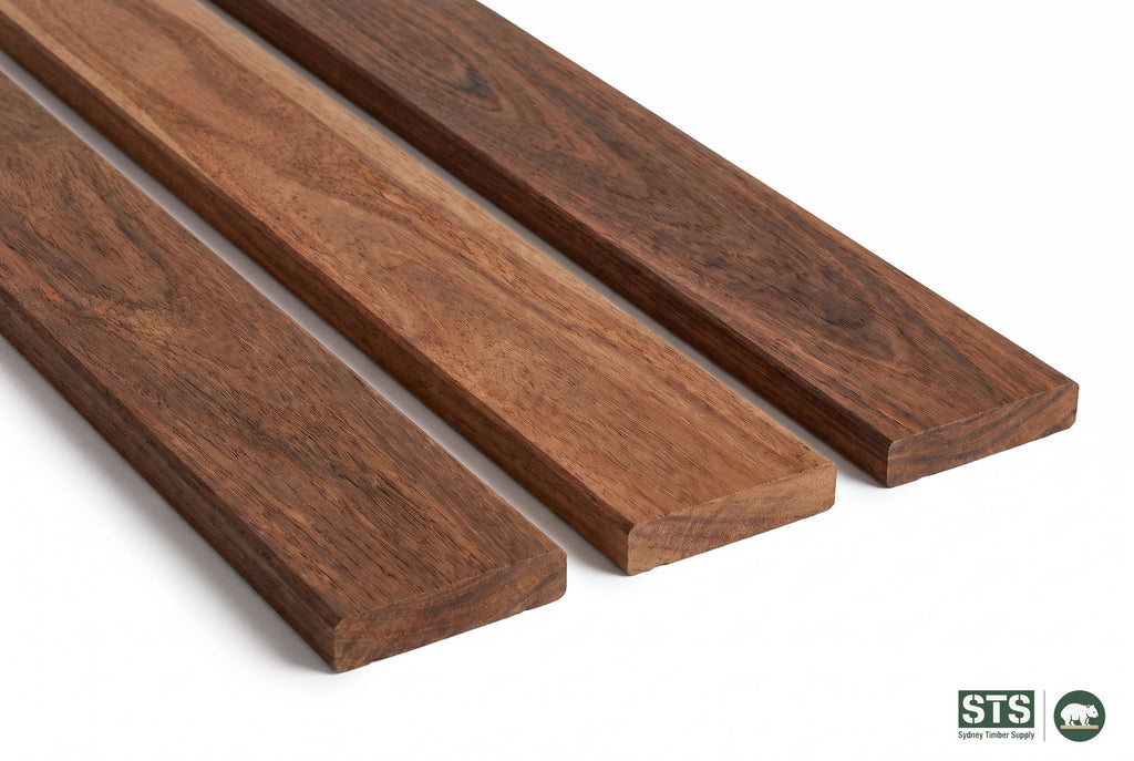 Red Ironbark 86 x 19mm hardwood decking - product photography