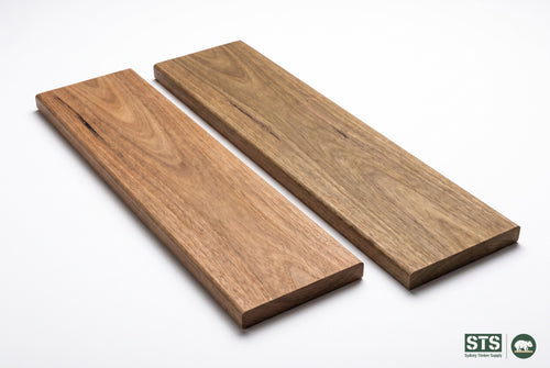 Spotted Gum 135 x 19mm hardwood decking - product photography