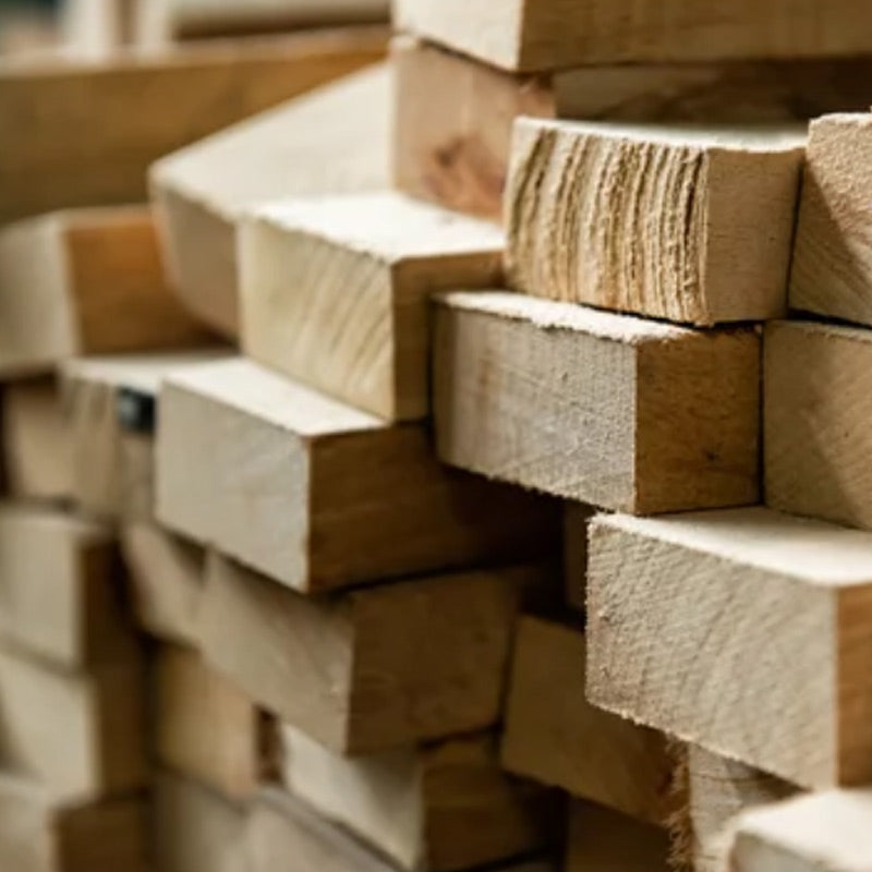 Stacked softwood timber packs - supplier product photography